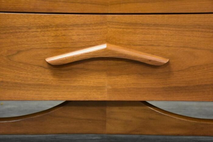 sculpted boomerang walnut dresser 7875