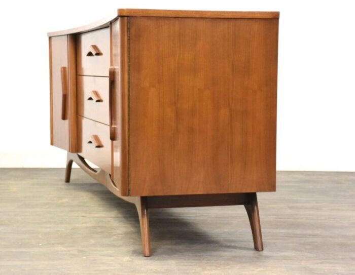 sculpted boomerang walnut dresser 9298