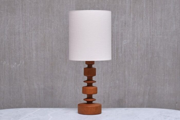 sculptural oak table lamp model 762 by hans bergstroem for atelje lyktan sweden 1960s 2