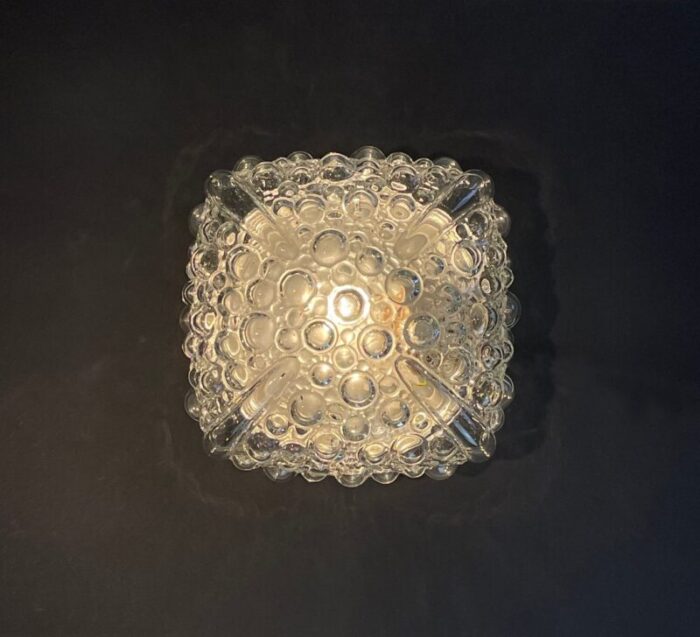 sea urchin bubble lamp glass flush mount light by hustadt leuchten germany 1960s 2