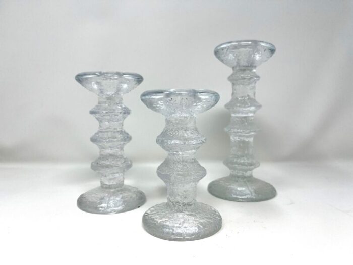 set of 3 iittala finnish candlesticks designed by timo sarpaneva 1970s 2046