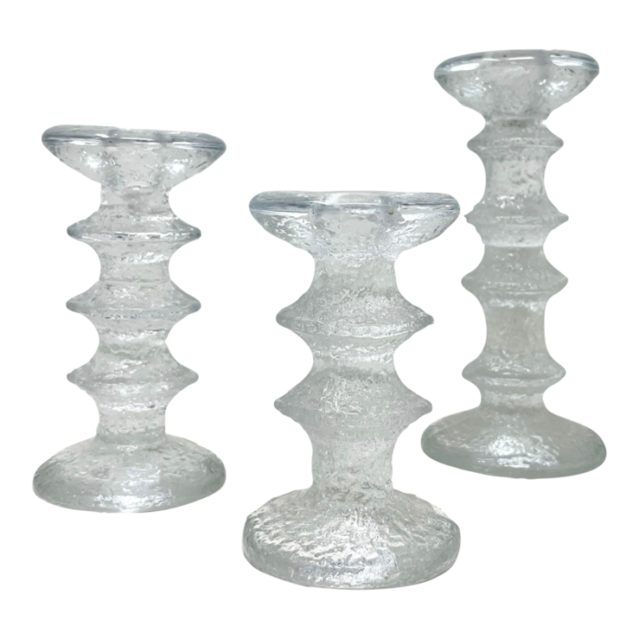 set of 3 iittala finnish candlesticks designed by timo sarpaneva 1970s 2093