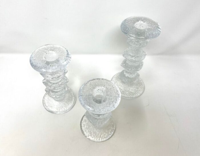 set of 3 iittala finnish candlesticks designed by timo sarpaneva 1970s 9535