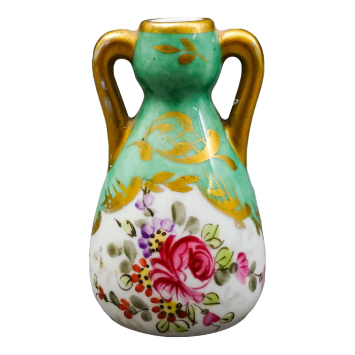 sevres france antique hand painted floral porcelain miniature bud vase 9491