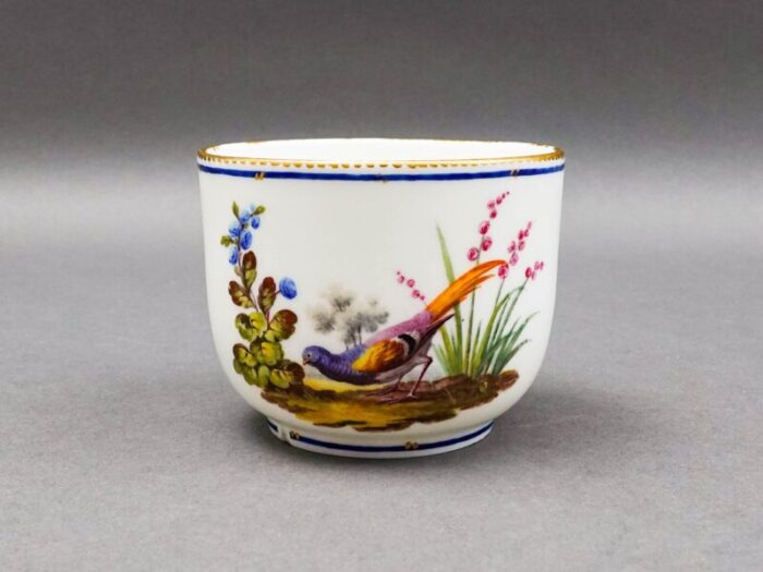 sevres francois joseph aloncle hand painted birds open sugar bowl cup circa 1772 3339