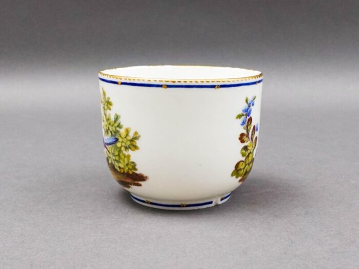 sevres francois joseph aloncle hand painted birds open sugar bowl cup circa 1772 7095