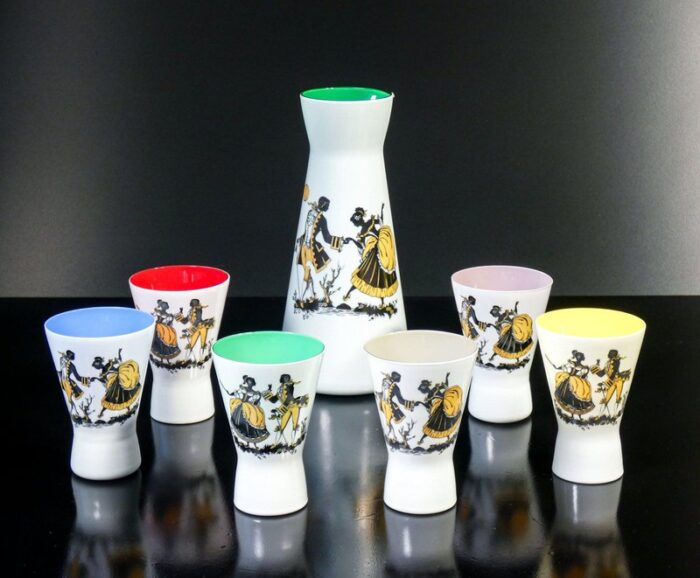 shot glasses with murano glass carafe set of 7 1