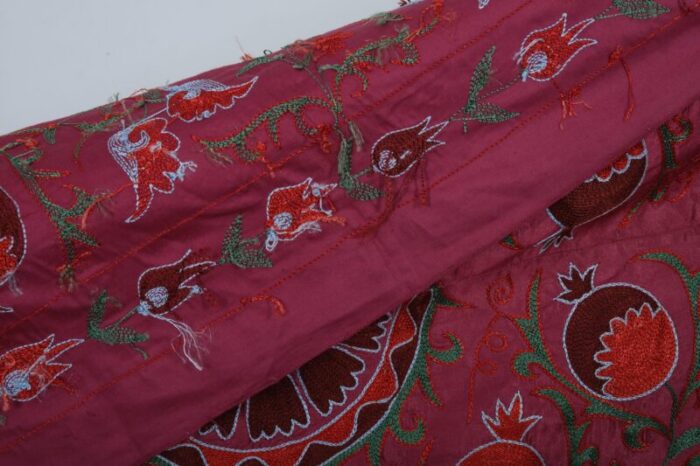 silk suzani table runner with pomegranate design 9903