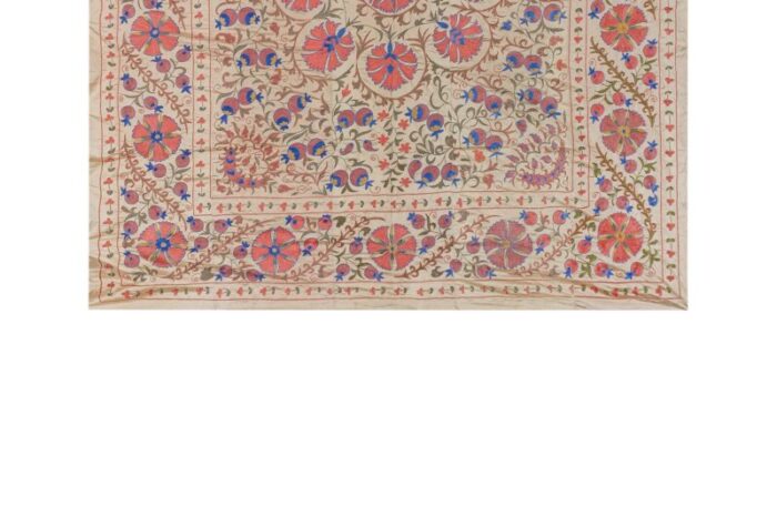 silk suzani tapestry with floral design wall decor 84 x 93 2615