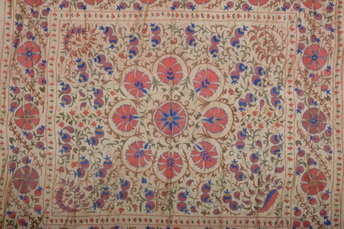 silk suzani tapestry with floral design wall decor 84 x 93 5914