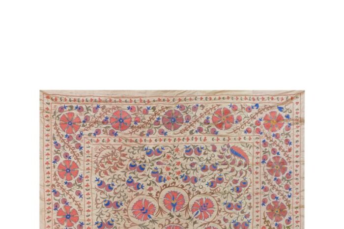 silk suzani tapestry with floral design wall decor 84 x 93 9083