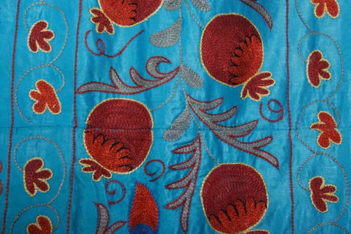 silk suzani with pomegranates wall hanging decor 85 x 10 5167