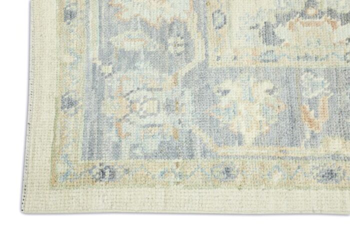 silver gray field multicolor handwoven turkish oushak rug 4 x 62 1824