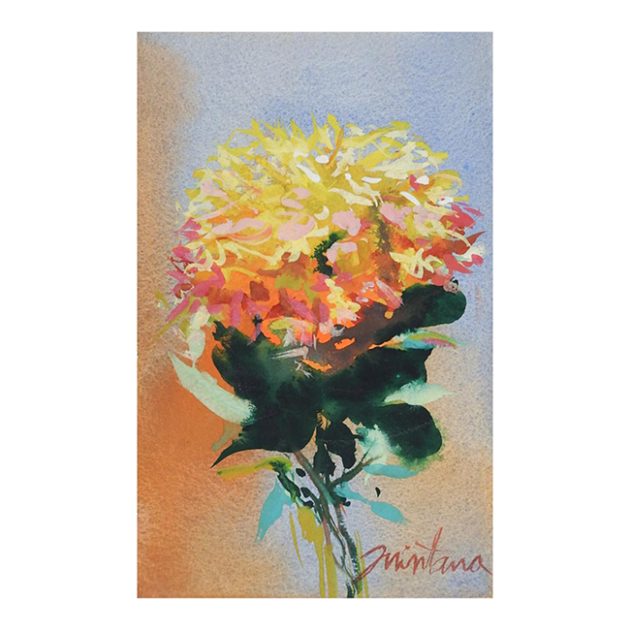 small contemporary bright floral impressionist watercolor painting 7946