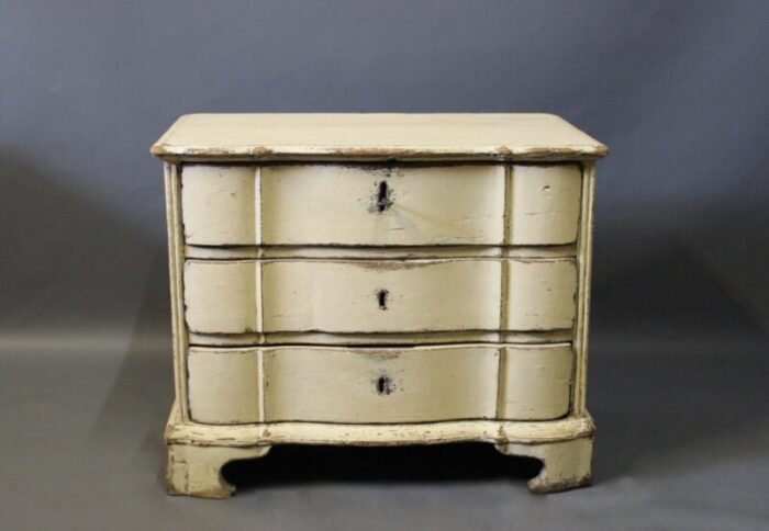 small danish baroque painted wooden chest of drawers 1760s 1