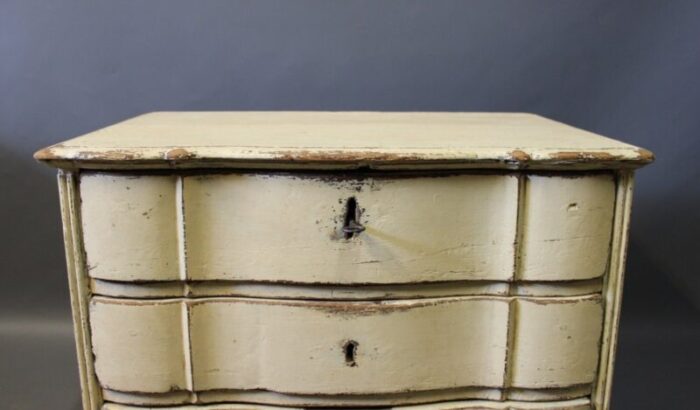 small danish baroque painted wooden chest of drawers 1760s 2