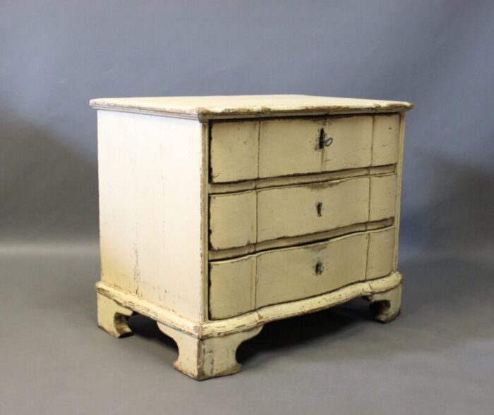 small danish baroque painted wooden chest of drawers 1760s 3