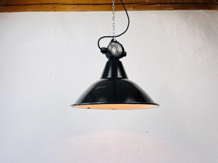 small factory ceiling lamp from veb gdr 1950s 9638