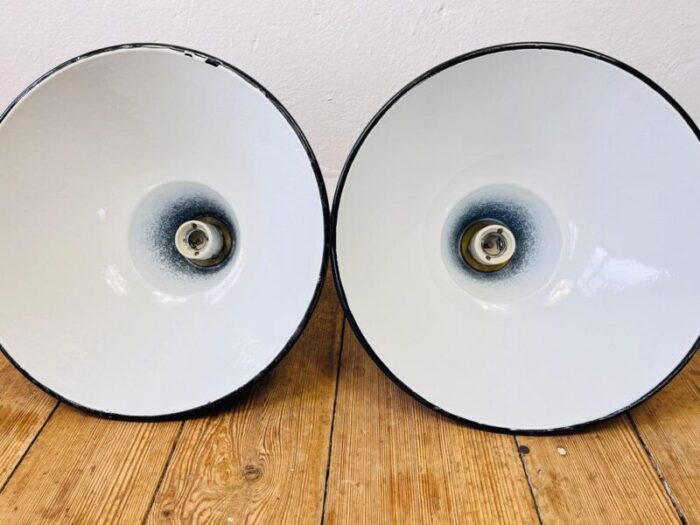 small factory ceiling lamps from veb gdr 1950s set of 2 4920