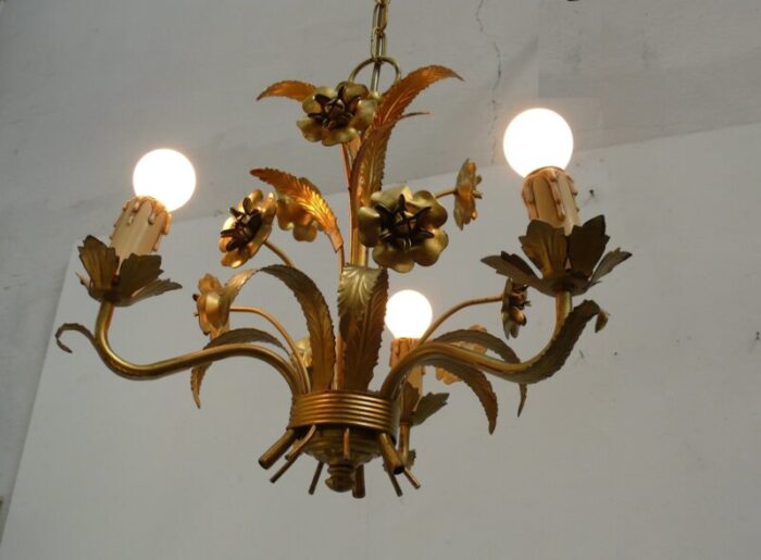 small metal chandelier 3 lights by hans koegl hollywood regency design 1960s 3