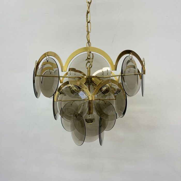 smoked glass pendant lamp 1970s 10