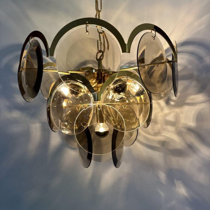 smoked glass pendant lamp 1970s 2