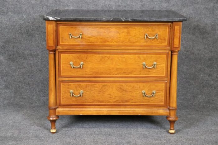 solid cherry signed francesco molon french directoire style marble nightstand 8941