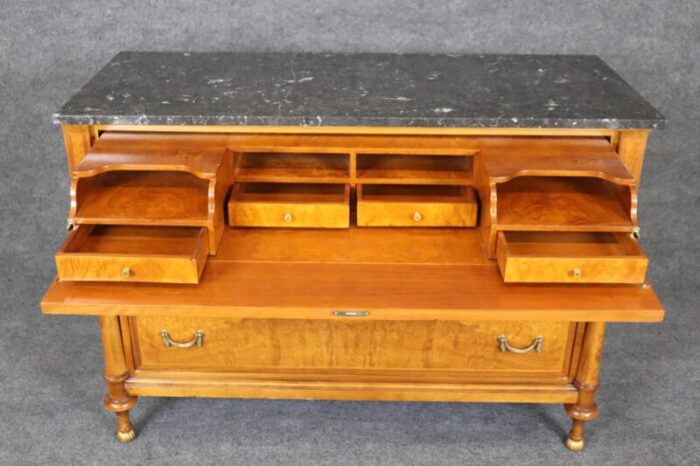 solid cherry signed francesco molon marble top butlers commode desk 3062