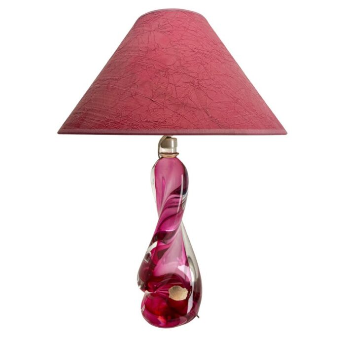 sommerso technique twisted light crystal table lamp from val saint lambert 1953 1