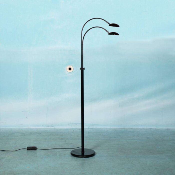 space age arc lamp in matte black 1970s 1