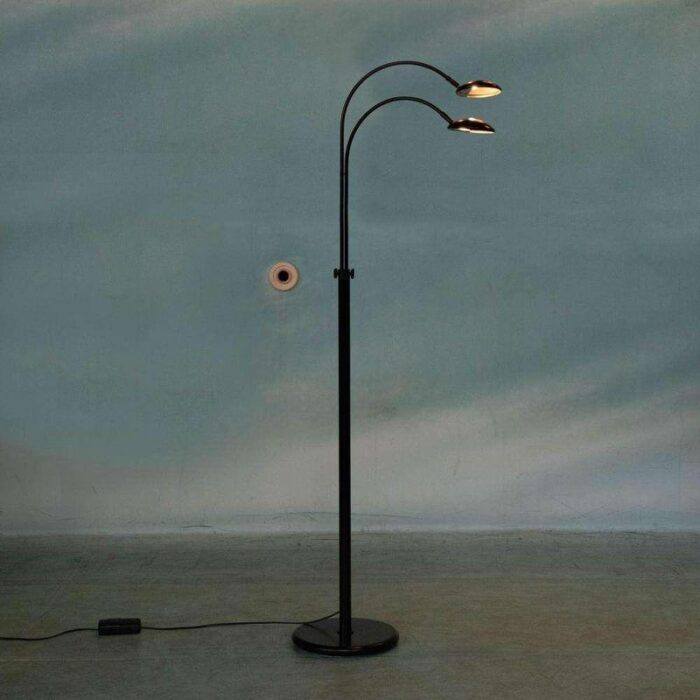 space age arc lamp in matte black 1970s 2