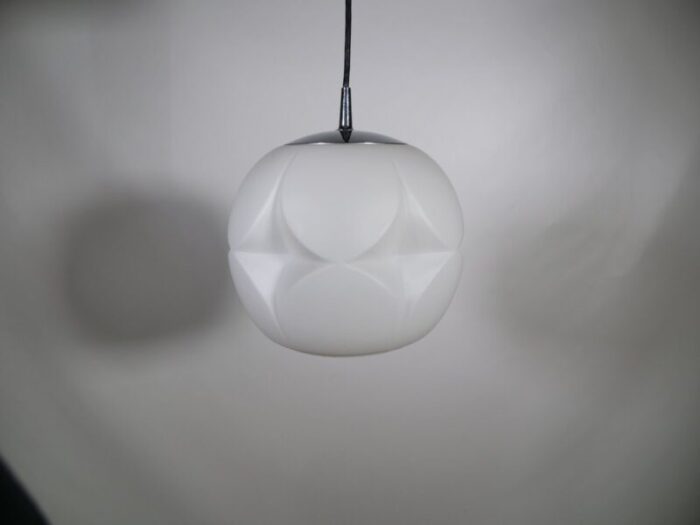 space age ceiling lamp in opal glass from peill and putzler 1970s 10