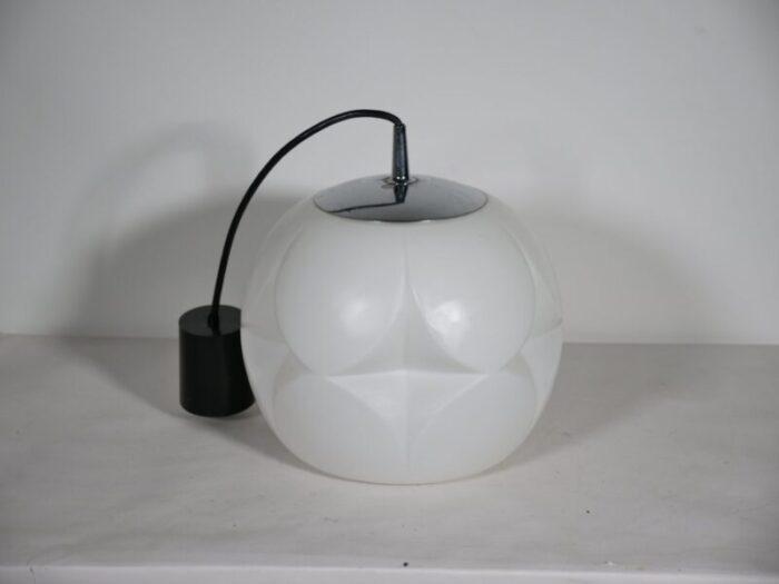 space age ceiling lamp in opal glass from peill and putzler 1970s 2