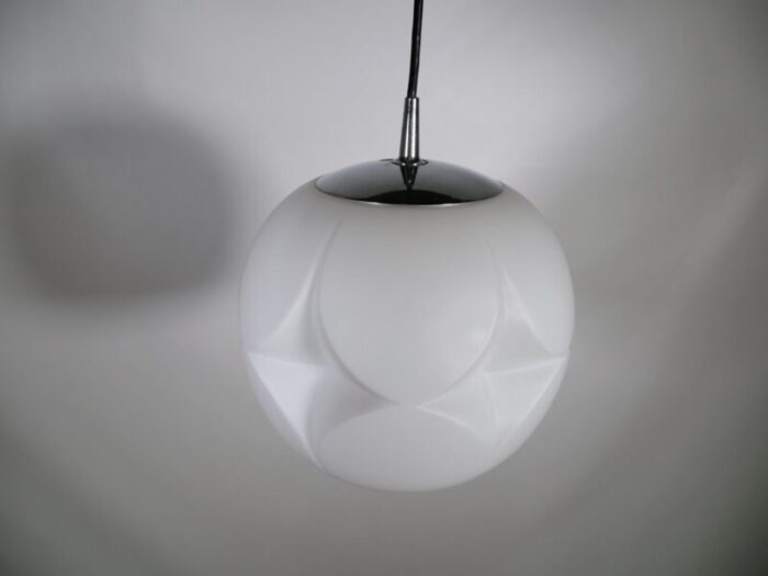 space age ceiling lamp in opal glass from peill and putzler 1970s 3