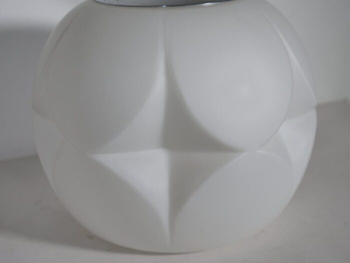 space age ceiling lamp in opal glass from peill and putzler 1970s 4