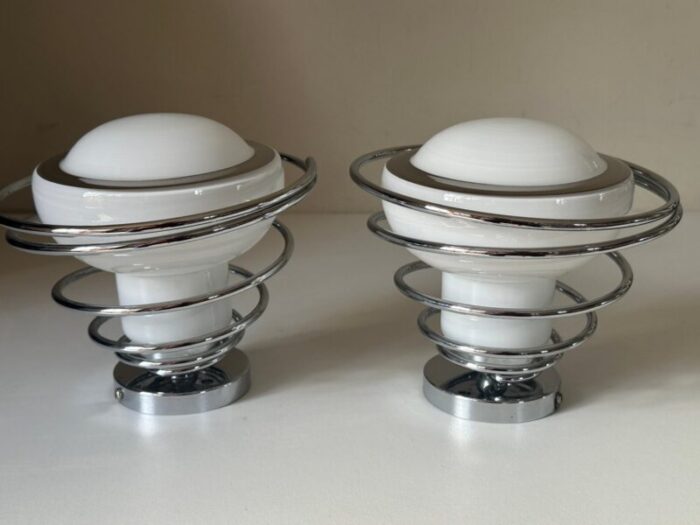 space age delmas wall lights 1970s set of 2 10