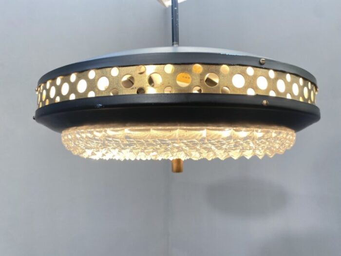 space age metal and brass pendant lamp by ludib bratislava 1970s 11