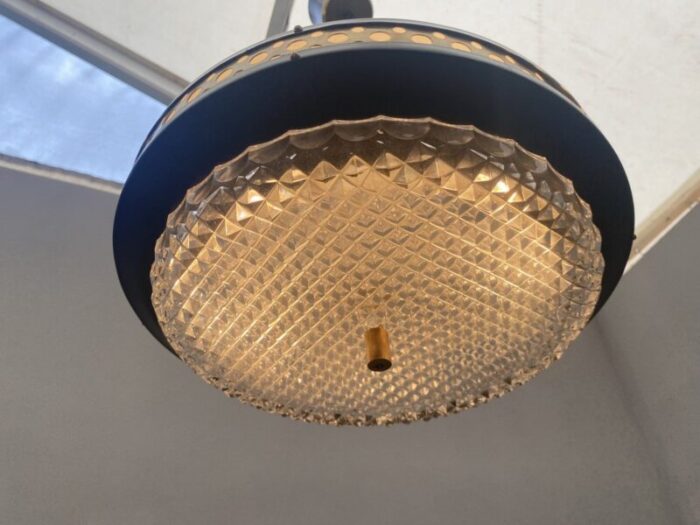 space age metal and brass pendant lamp by ludib bratislava 1970s 5