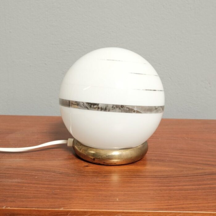 spherical glass table lamps with art deco gold striped decorations set of 2 8