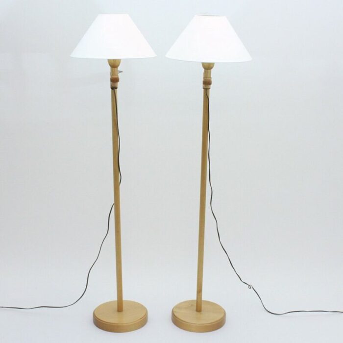 staken floor lamps by carl malmsten 1960s set of 2 2