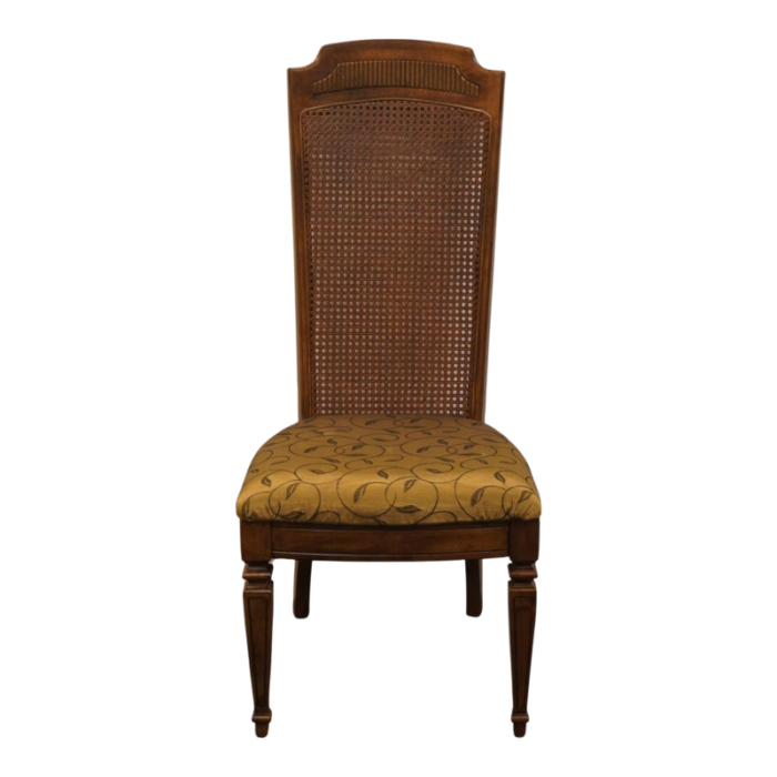 stanley furniture italian provincial cane back fruitwood dining side chair 4311 60 1576