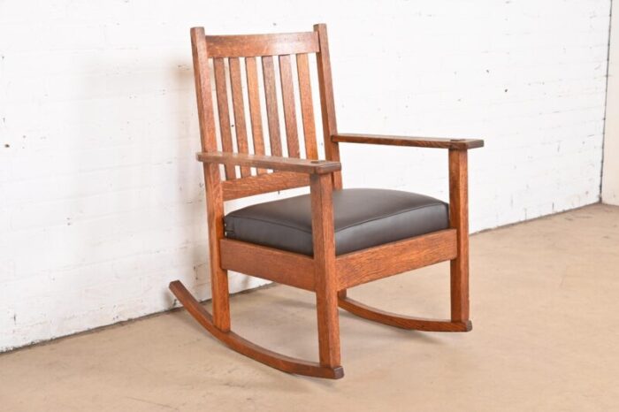 stickley brothers antique mission oak arts and crafts rocking chair circa 1900 1770