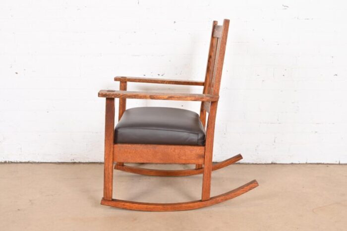 stickley brothers antique mission oak arts and crafts rocking chair circa 1900 5667