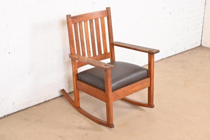 stickley brothers antique mission oak arts and crafts rocking chair circa 1900 5943