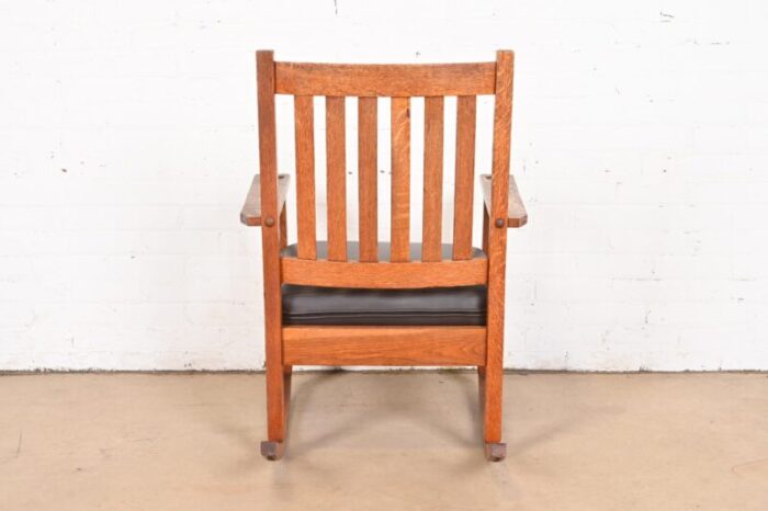 stickley brothers antique mission oak arts and crafts rocking chair circa 1900 6290