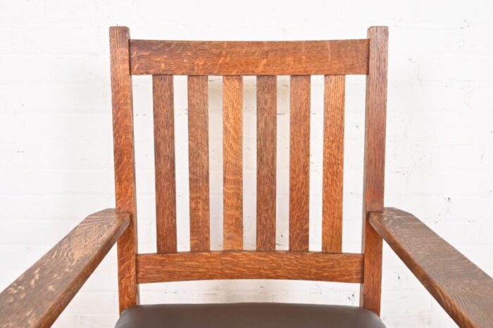 stickley brothers antique mission oak arts and crafts rocking chair circa 1900 7211