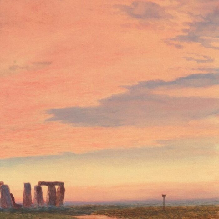 stonehenge at sunset by robert gallon royal academy royal society of british artists benezit wiltshire druid celtic 1068