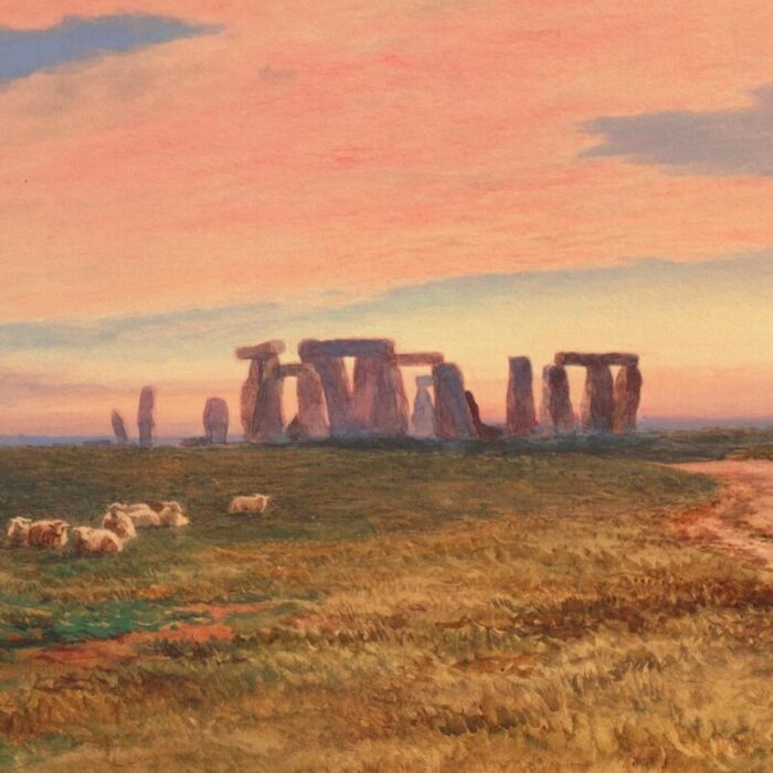 stonehenge at sunset by robert gallon royal academy royal society of british artists benezit wiltshire druid celtic 2435