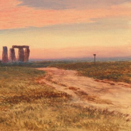 stonehenge at sunset by robert gallon royal academy royal society of british artists benezit wiltshire druid celtic 4396