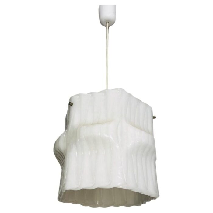 structured white pendant lamp germany 1970s 1